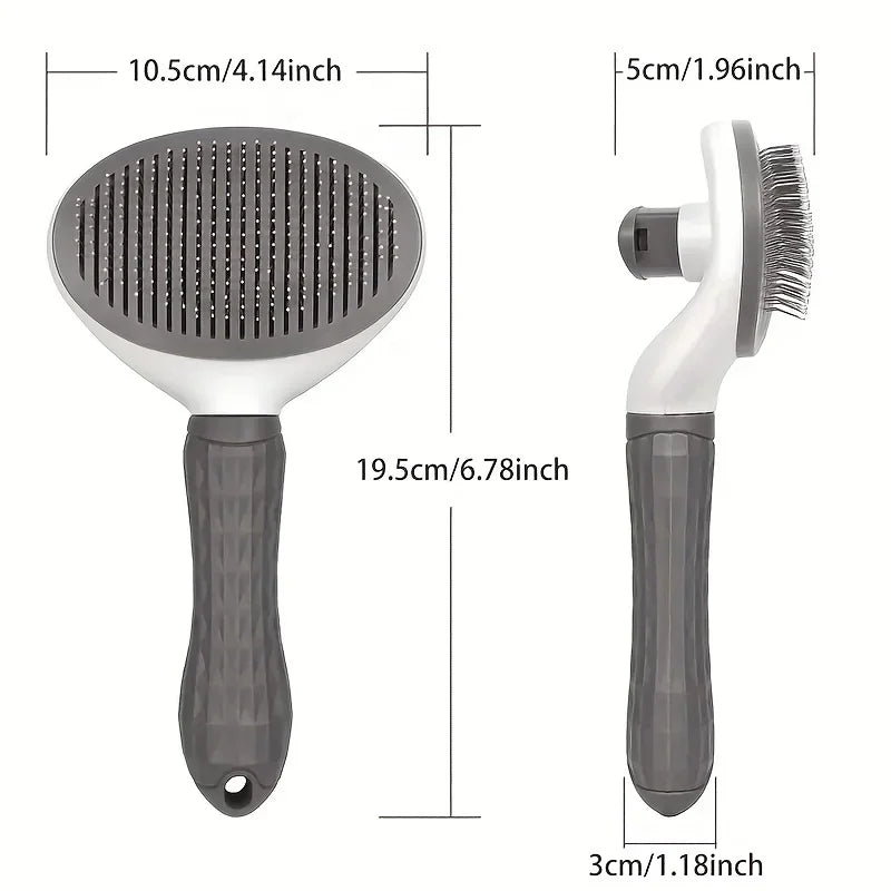 Self-Cleaning Pet Hair Remover Brush – Self-Cleaning Slicker for Dogs & Cats, Gentle Grooming & Fur Removal Tool