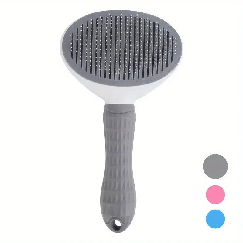 Self-Cleaning Pet Hair Remover Brush – Self-Cleaning Slicker for Dogs & Cats, Gentle Grooming & Fur Removal Tool